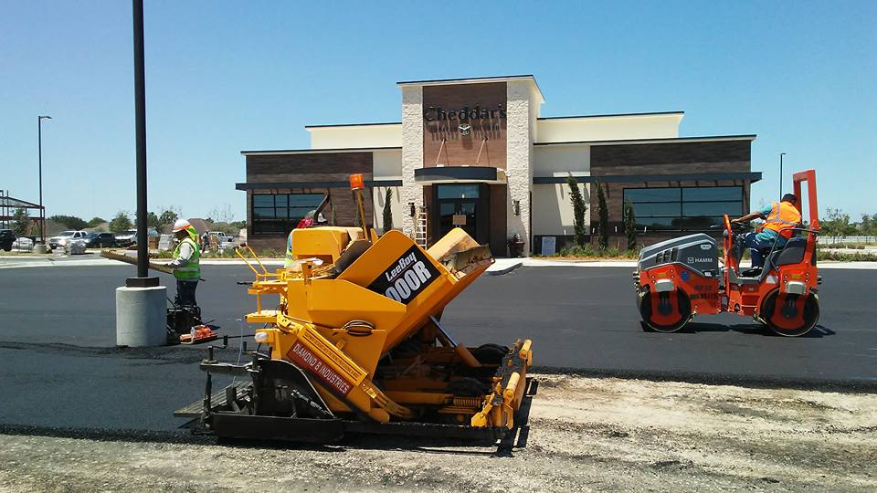 Diamond Eight LeeBoy paver and Hamm roller — Cheddar's commercial paving